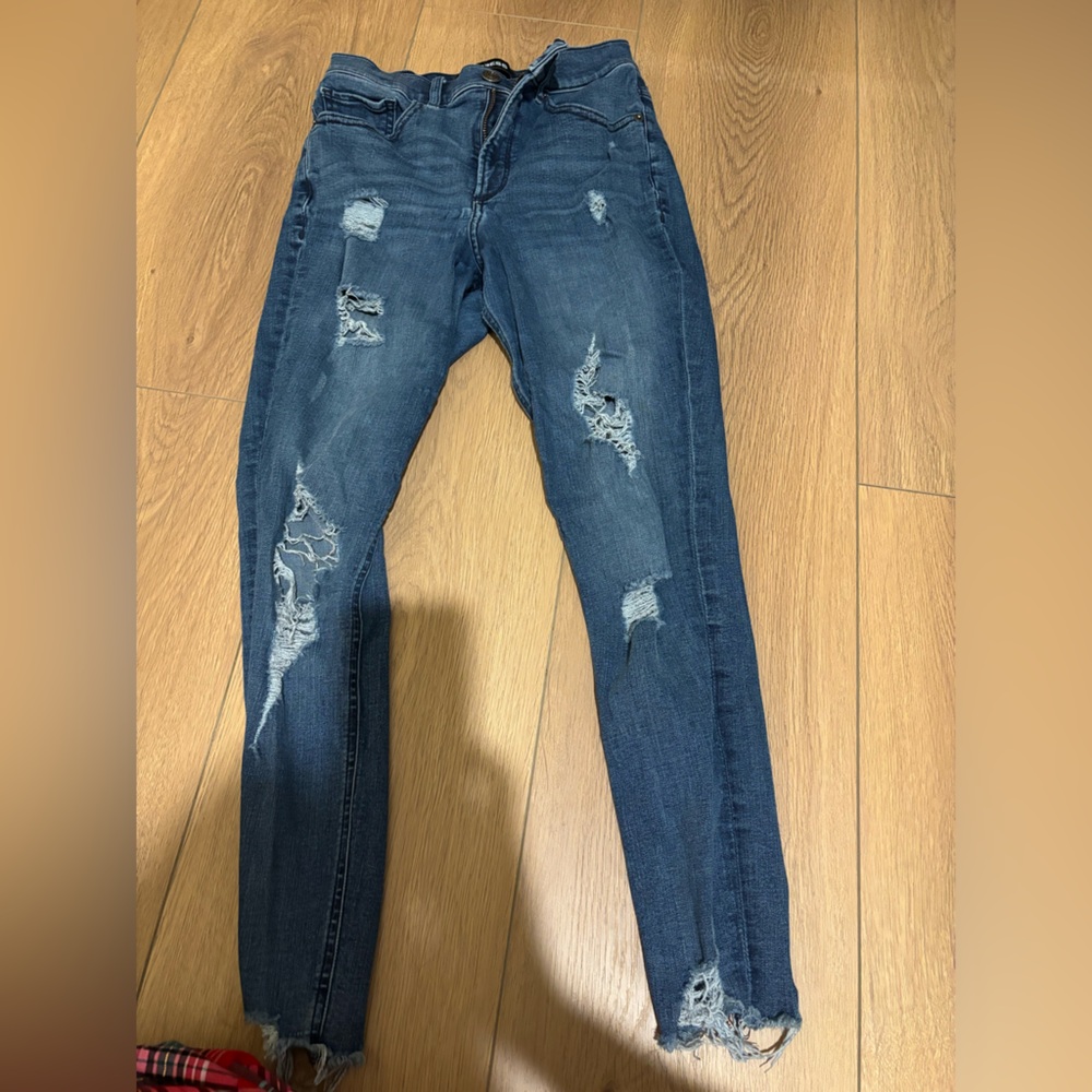 Express high waisted ankle skinny jeans size 2R